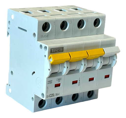 [/L9C253N4] MCB Teco 3N 25A 4,5kA Curve C