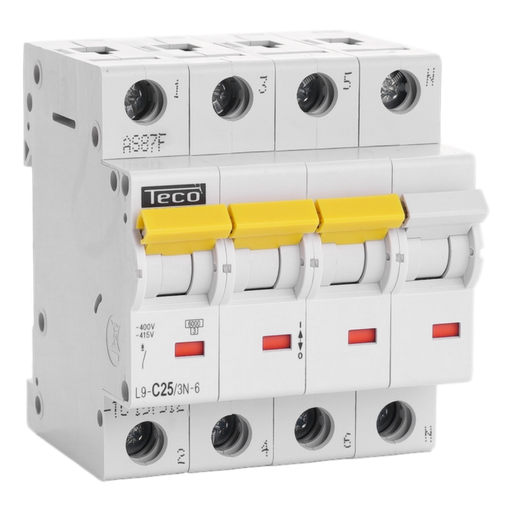 [/L9C253N6] Automaat Teco 3N 25A 6kA Curve C