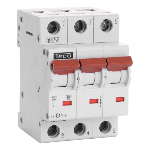 [/L9C436] Automaat Teco 3P 4A 6kA Curve C