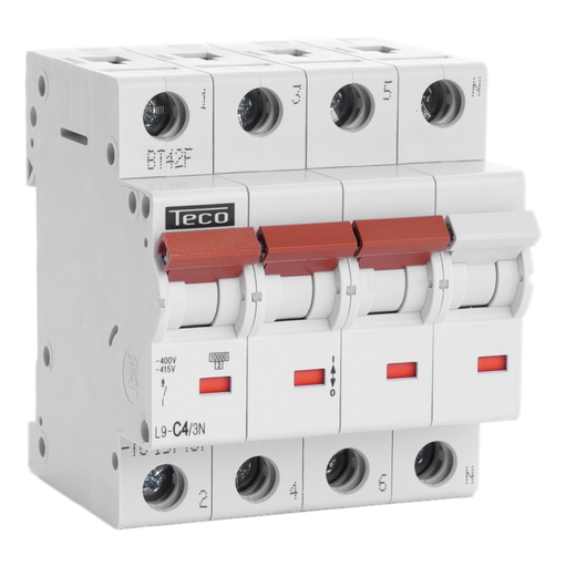 [/L9C43N] Automaat Teco 3N 4A 10kA Curve C