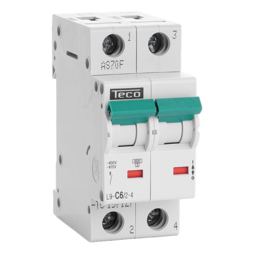 [/L9C624] Automaat Teco 2P 6A 4,5kA Curve C