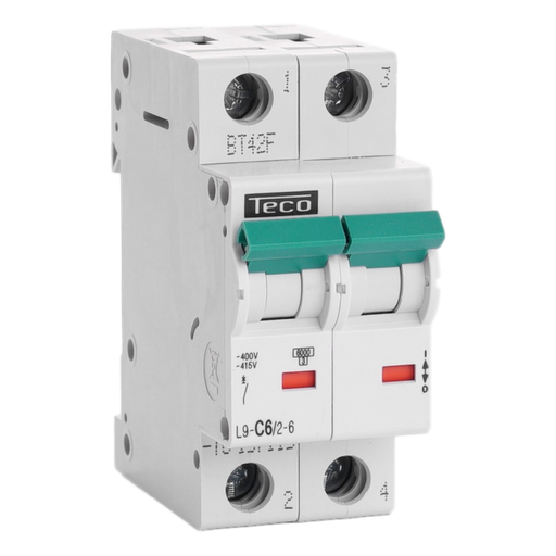[/L9C626] Automaat Teco 2P 6A 6kA Curve C