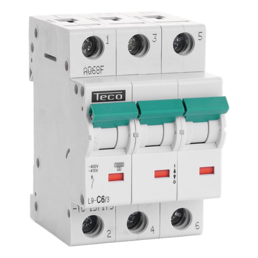 [/L9C63] Automaat Teco 3P 6A 10kA Curve C