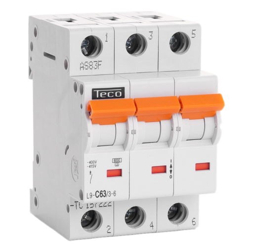 [/L9C6336] Disjoncteur Teco 3P 63A 6kA Courbe C