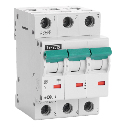 [/L9C634] Automaat Teco 3P 6A 4,5kA Curve C