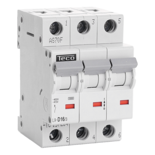 [/L9D163] Automaat Teco 3P 16A 10kA Curve D