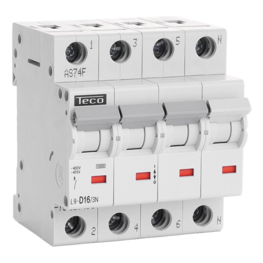 [/L9D163N] Automaat Teco 3N 16A 10kA Curve D