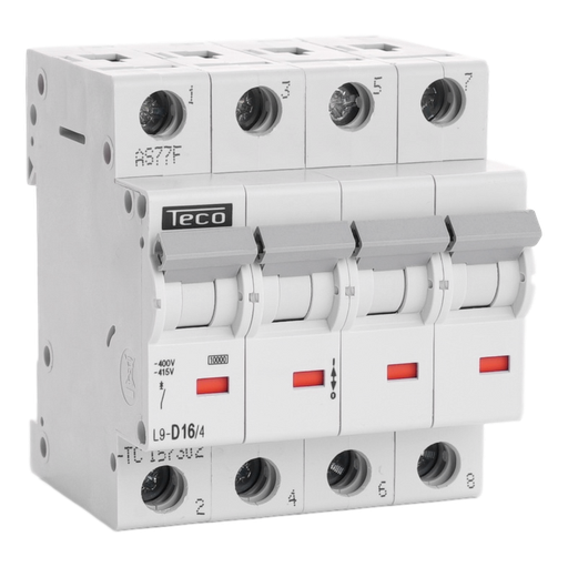 [/L9D164] Disjoncteur Teco 4P 16A 10kA Courbe D