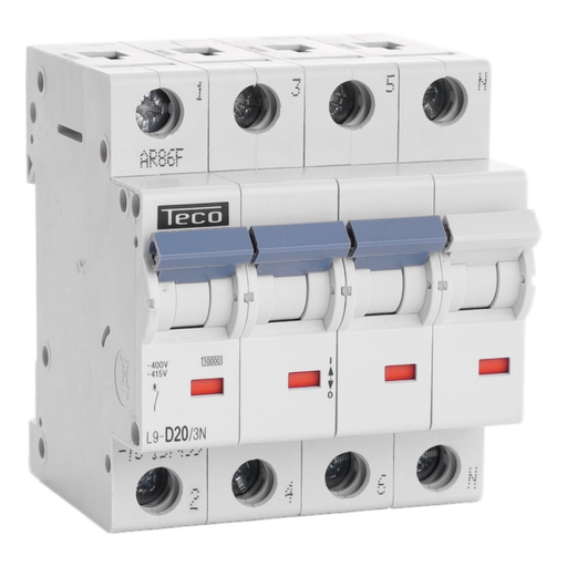 [/L9D203N] Disjoncteur Teco 3N 20A 10kA Courbe D