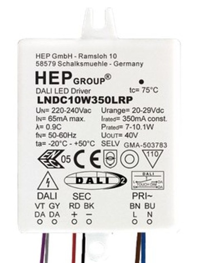 [/LNDC10W500LRP] DALI Dimbare LED driver 500mA 10W NAULA