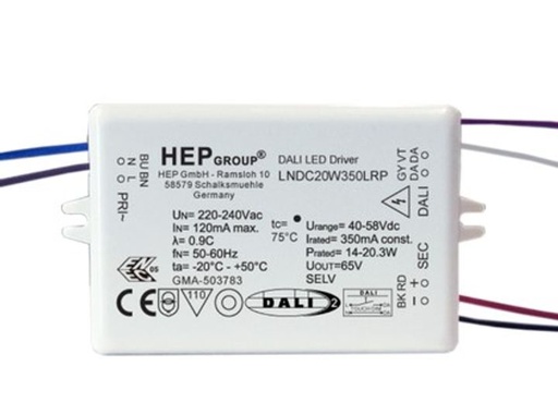 [/LNDC20W500LRP] Driver LED Dimmable DALI 500mA 20W NAULA
