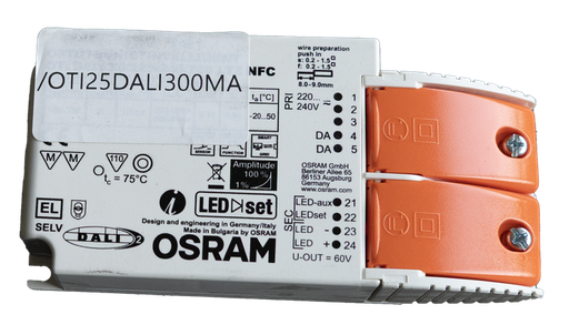[/OTI25DALI300MA] (AS) OSRAM Driver 25W DALI courant contrôlé - 300mA avec anti-tract.