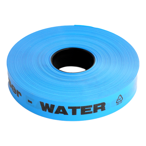 [/RAQ42352017] Waarschuwingsband 0,15mmx40mmx250m Bl/Zw 'Water'