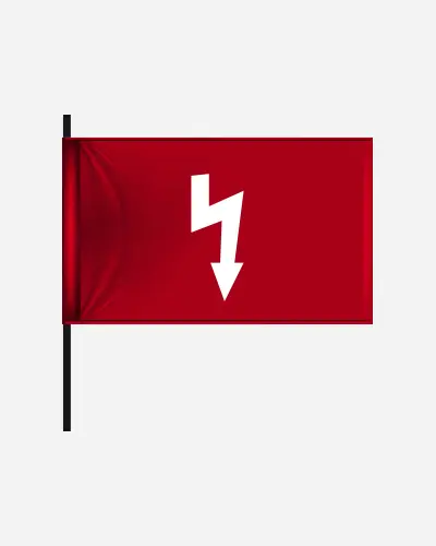 [/SOFST-70] Drapeau horizontal, flèche blanche sur fond rouge