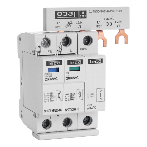 [/SPCT22801NPEBB] Plug-in surge arrester type 2 1+1p 280V + peigne