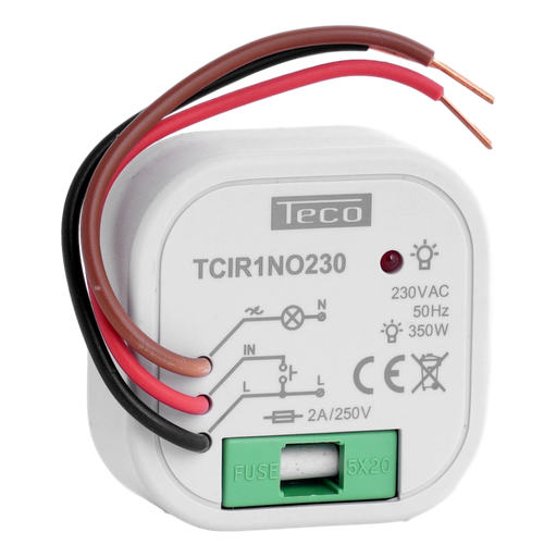 [/TCIR1NO230] Afstandschakelaar Teco 230Vac 1.5A 1no voor inbouw