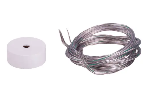 [/TFAXXRCABLW2] Round rosette 60x40 White + PVC + PVC cable 3g0.75mm transparent 215cm
