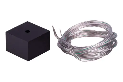 [/TFAXXSCABLB2] (AS) Rosace carrée 60x40 Noir + PVC + câble PVC 3g0,75mm transparent 215cm