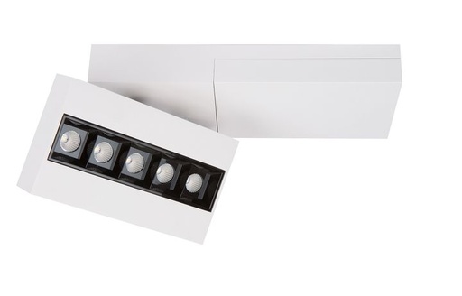 [/TLC502WW32F1] Spot LED Teco OKANDO 5x2W 3000K Ra90 Dim Blanc (réfl. noir)