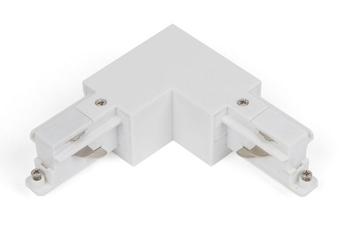 [/TLZ000W000LR] Connecteur en L vers la droite Blanc pour Rail 3P Teco