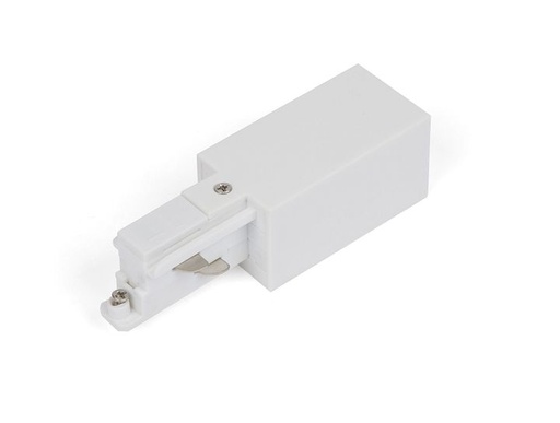 [/TLZ000WPOWEL] Extrémité avec aliment. (à gauche) Blanc pour Rail 3P Teco
