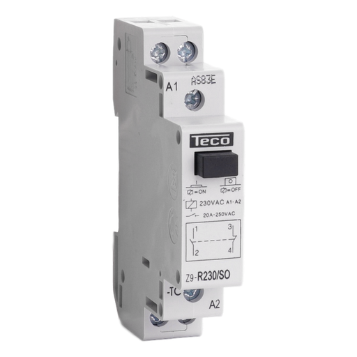 [/Z9R230SO] Installatierelais Teco 230VAC 20A 1NO+1NG