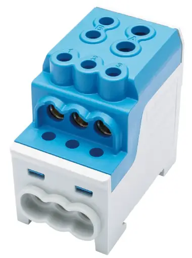 [/080030-1-4] Verdeelklem UVB200 1p 1x70, 1x35, 6x16mm² Cu L blauw