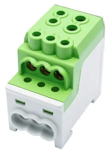 [/080030-2-4] Borne de distr. UVB200 1p 1x70, 1x35, 6x16mm² Cu L verte