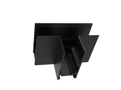 [/ATTRACK48V54B] (AS) T-Horizontale hoek 2x90° Looprail 48V H 54 Zwart incl. connector