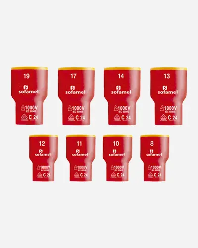 [/SOF30116] Set insulated sockets hexagon 8-19mm 3/8" 1000V