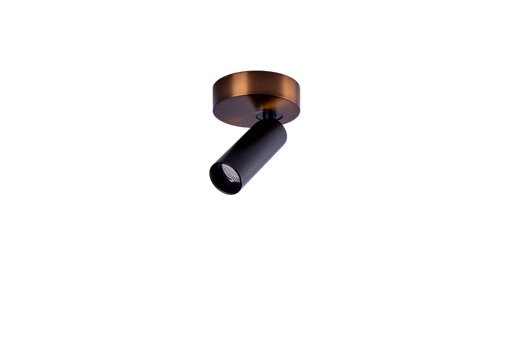 [/TLC110RE4103000K] (AS)Base Ronde 100x28 + SPOT NAULA  Bronze+Noir 9W Dim