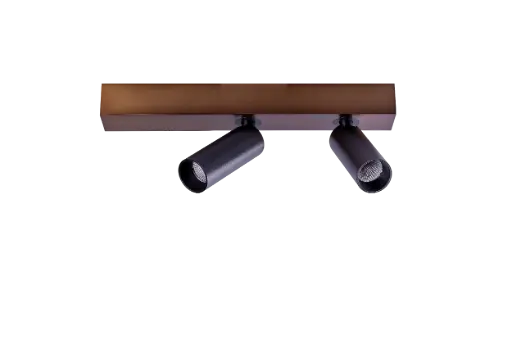 [/TLC211R04102700K] (AS)Rechthoek Basis 360x50x40  + NAULA  SPOT  Brons+Zwart    2x9W Dim