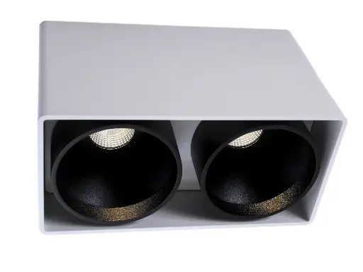 [/BC2KUANA2700KWN] (AS) KUANA  2X9W carré Blanc spots Noir 2700K