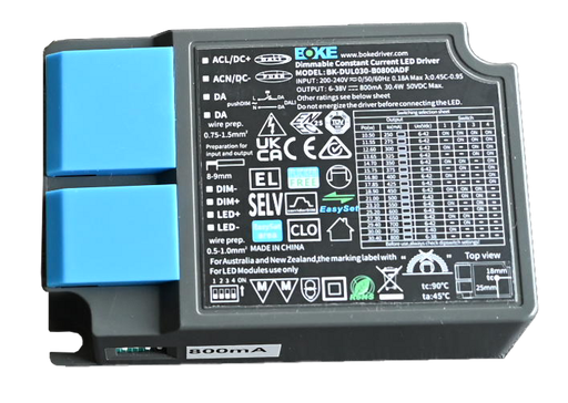 [/BK-DUL030-B0800ADF] Driver MULTI-DIM 6-42V 0,25-0,80A CC 30W+ con.mal.+NFC