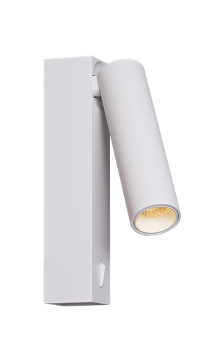 [/TIBSWR27W] TIBET-3 wall mounted adjustable spotlight on base 5W 2700K 34° (driver included) white