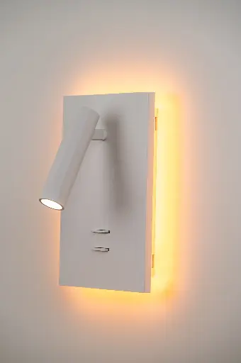 [/TIBSWRICCTW] TIBET-4 wall-mounted adjustable spotlight on base 5W 2700K 34° + Halo 5W 2700/3000/4000K (driver included) white