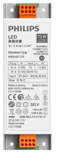[/XIT72WFIXTFL258] Xitanium 72W 1.2/1.4A 51V DS 230V TFL258LED0P1/2/3/4