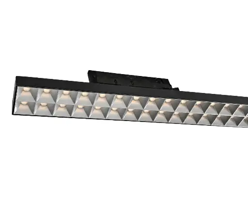 [/TALVEA40WBGRA] (AS)Tracklight LED ALVEA 3P TECO 40W 3000/3500/4000K 60° Ra 90 Noir +Gr.Alu mat 