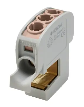 [/086004-3-4] Aansluitklem SSAK 1p 2x6mm²  Cu+Al bruin