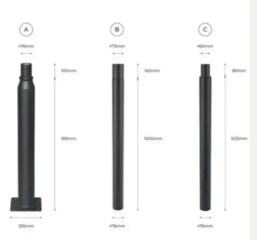 [/TMATLNV4MSPLIT-GVBK] Mât LNV SPLIT KIT 4M T60 Galva Black